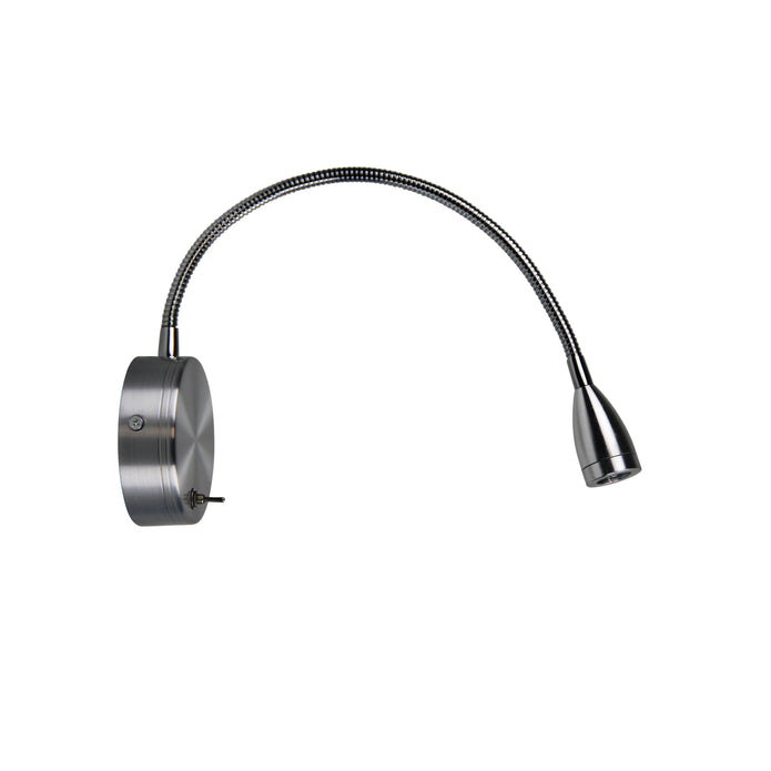 Flexi 3W LED Switched Flexible Wall Light 30cm in Brushed Crome