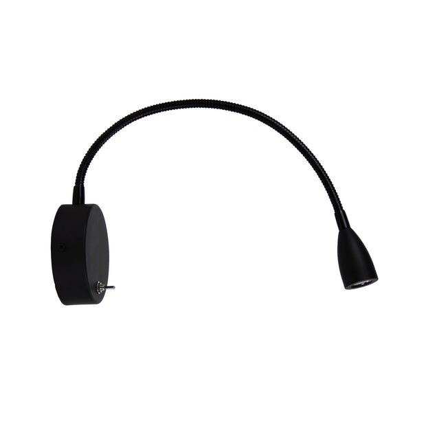 Flexi 3W LED Switched Flexible Wall Light 30cm in Black