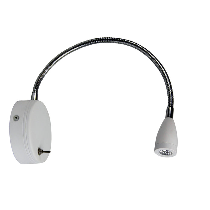Flexi White 3W 240V 4000K Switched Flexible Wall Light