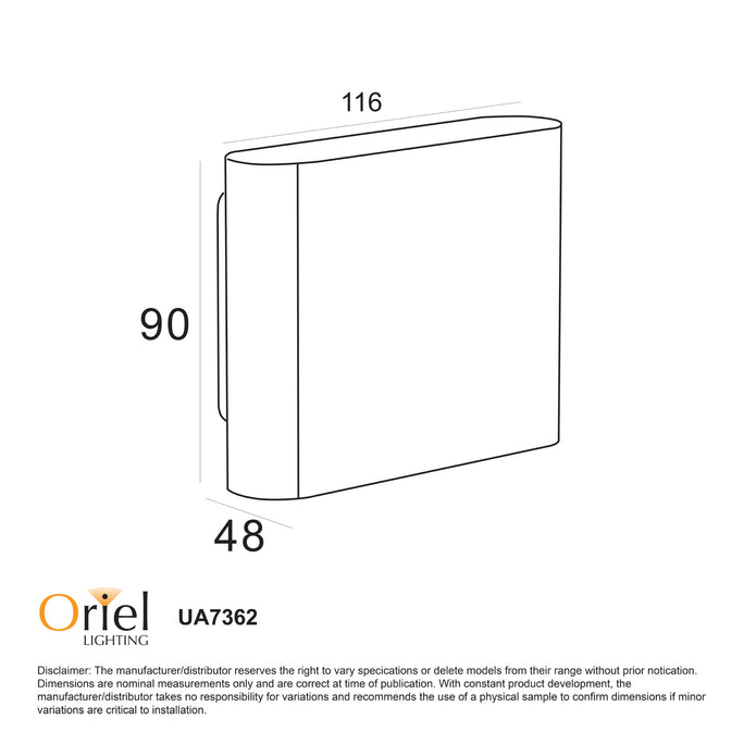 Wash Black 2X3W 240V CCT IP65 Up/Down LED Wall Light