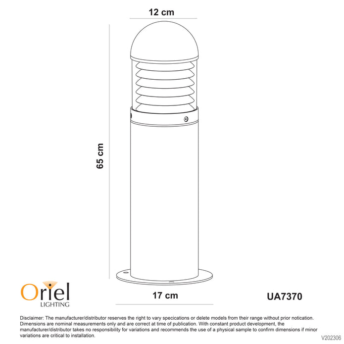 Terzo Graphite 240V E27 LED Ready 650mm IP44 Outdoor Bollard