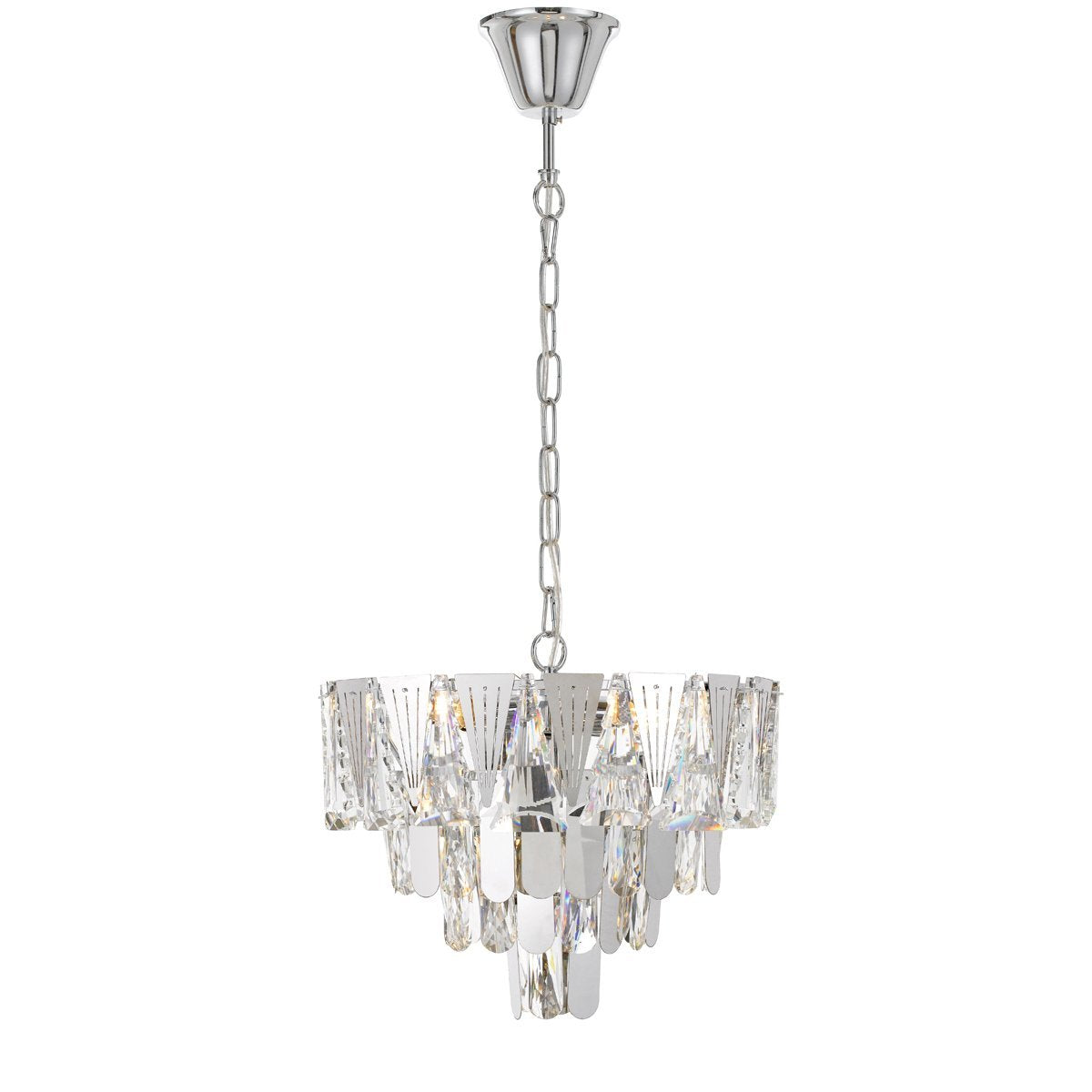 Valerie 400mm 5 Light Crystal Chandelier in Chrome