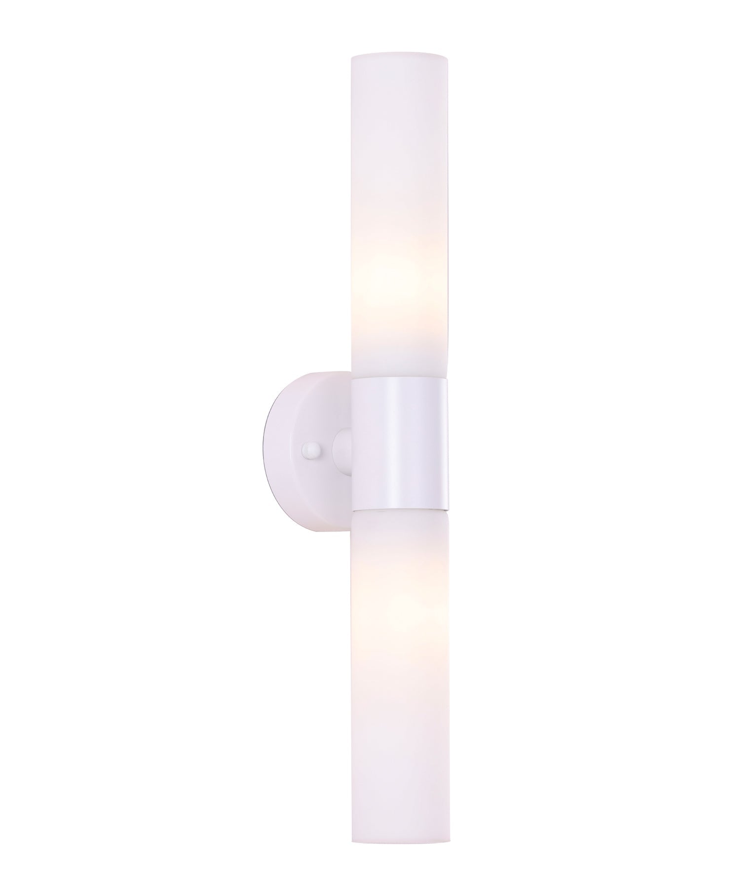 Vara: Interior Tubular Up/Down Opal Glass Wall Lights