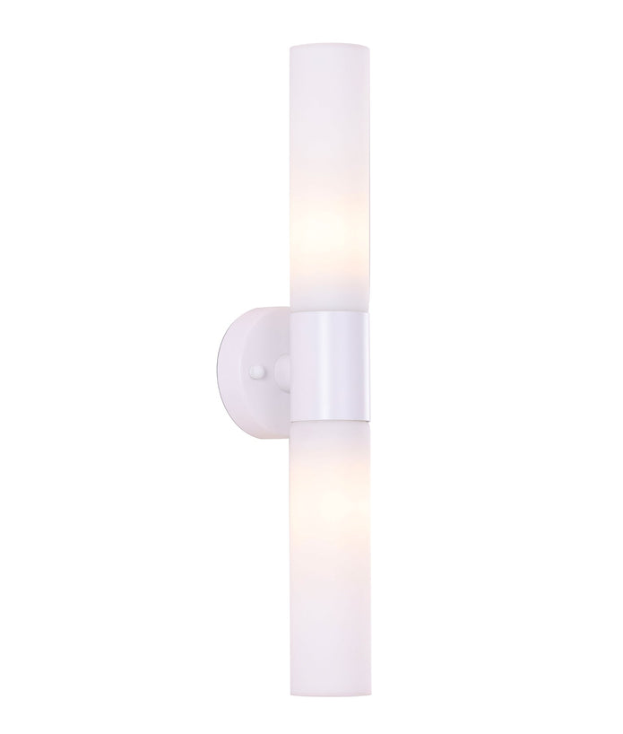 Vara: Interior Tubular Up/Down Opal Glass Wall Lights