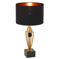 Thumbnail for Vardo Table Lamp in Antique Gold with Black Shade