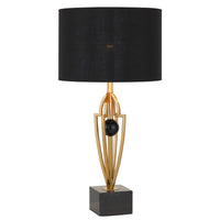 Thumbnail for Vardo Table Lamp in Antique Gold with Black Shade