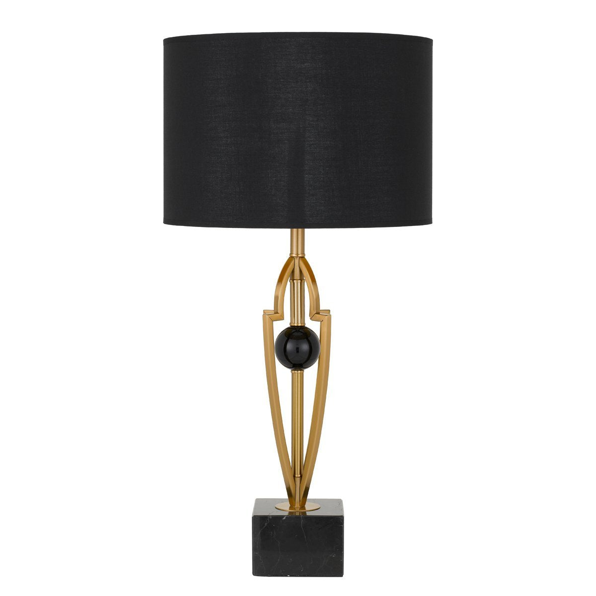 Vardo Table Lamp in Antique Gold with Black Shade