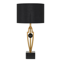 Thumbnail for Vardo Table Lamp in Antique Gold with Black Shade