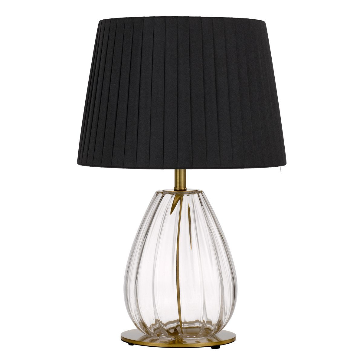 Veana Table Lamp in Antique Gold & Glass with Black Shade