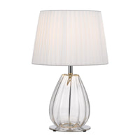 Thumbnail for Veana Table Lamp in Chrome & Glass with Ivory Shade