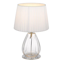 Thumbnail for Veana Table Lamp in Chrome & Glass with Ivory Shade