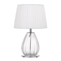 Thumbnail for Veana Table Lamp in Chrome & Glass with Ivory Shade