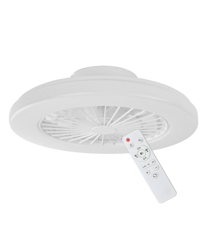 VIFTU: Interior Low Profile DC Surface Mounted Ceiling Fan with LED Tri-CCT Light
