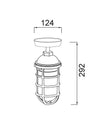 VILLAKU: Exterior Cylinder Aluminium & Glass with Cage Ceiling / Wall Lights IP44