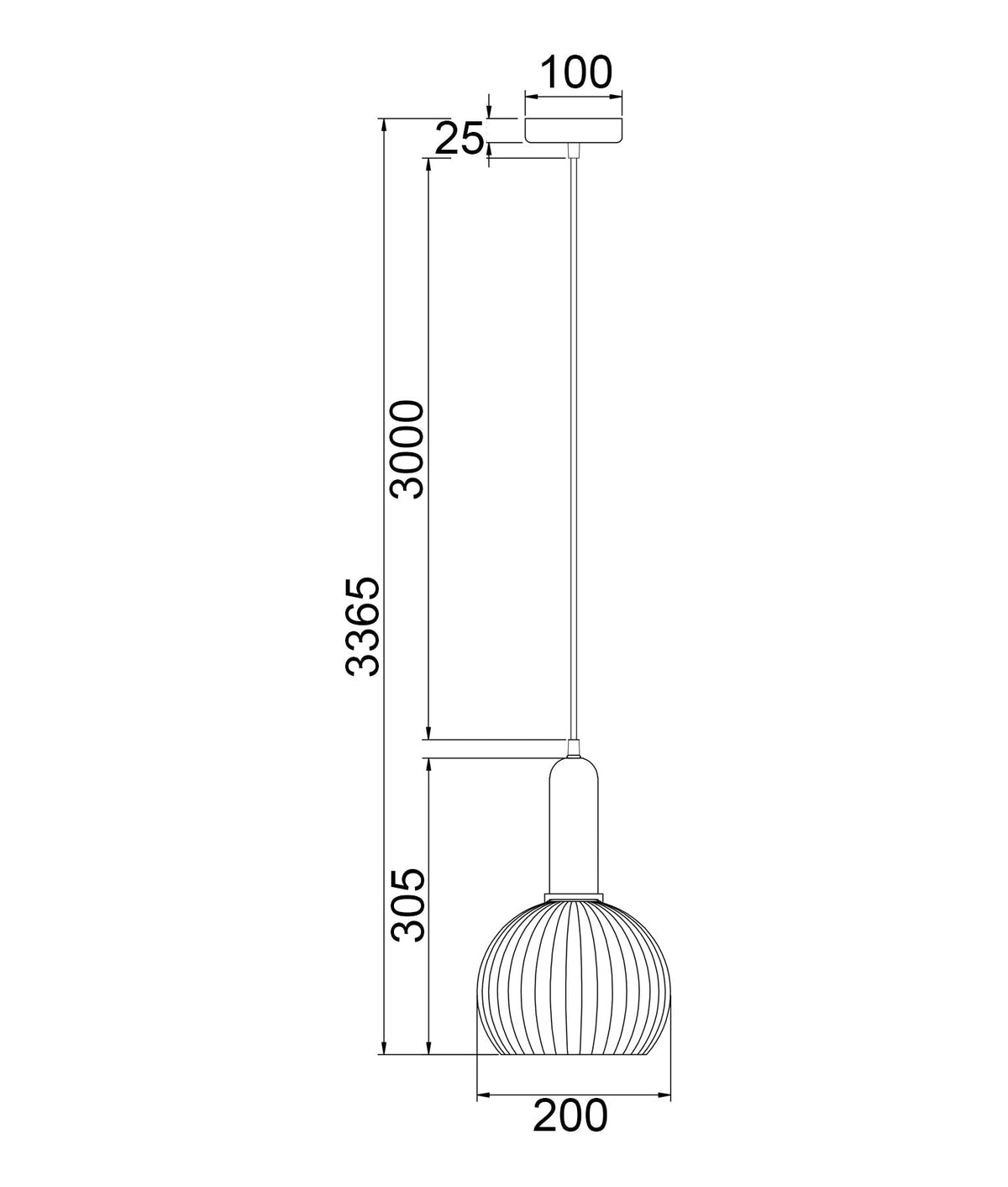 VINTAJ: Interior Wine Glass Shape Ribbed Glass Pendant Lights