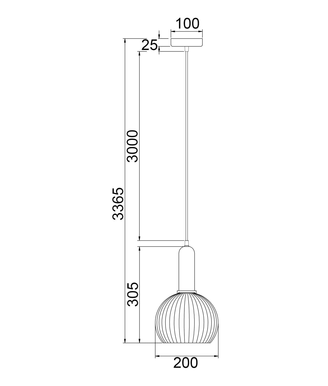 VINTAJ: Interior Wine Glass Shape Ribbed Glass Pendant Lights