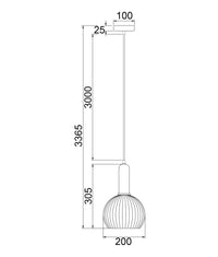 Thumbnail for VINTAJ: Interior Wine Glass Shape Ribbed Glass Pendant Lights