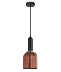 Thumbnail for VINTAJ: Retro Interior Ellipse Shape Ribbed Glass Pendant Lights