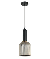 Thumbnail for VINTAJ: Retro Interior Ellipse Shape Ribbed Glass Pendant Lights