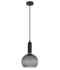 Thumbnail for VINTAJ: Interior Wine Glass Shape Ribbed Glass Pendant Lights