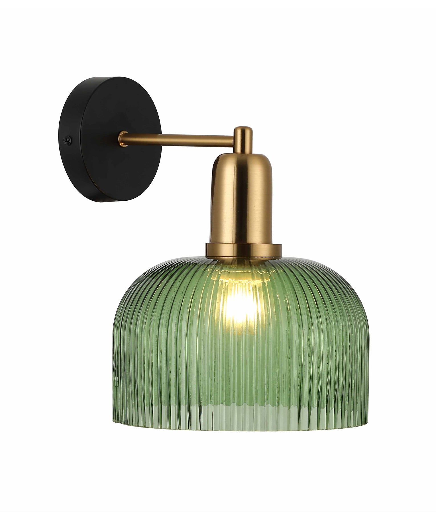 Vintaj: Interior Dome Glass with Antique Brass Highlight Wall Lights
