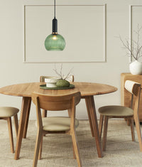 Thumbnail for VINTAJ: Interior Wine Glass Shape Ribbed Glass Pendant Lights