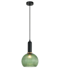 Thumbnail for VINTAJ: Interior Wine Glass Shape Ribbed Glass Pendant Lights