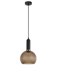 Thumbnail for VINTAJ: Interior Wine Glass Shape Ribbed Glass Pendant Lights