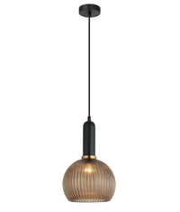 Thumbnail for VINTAJ: Interior Wine Glass Shape Ribbed Glass Pendant Lights