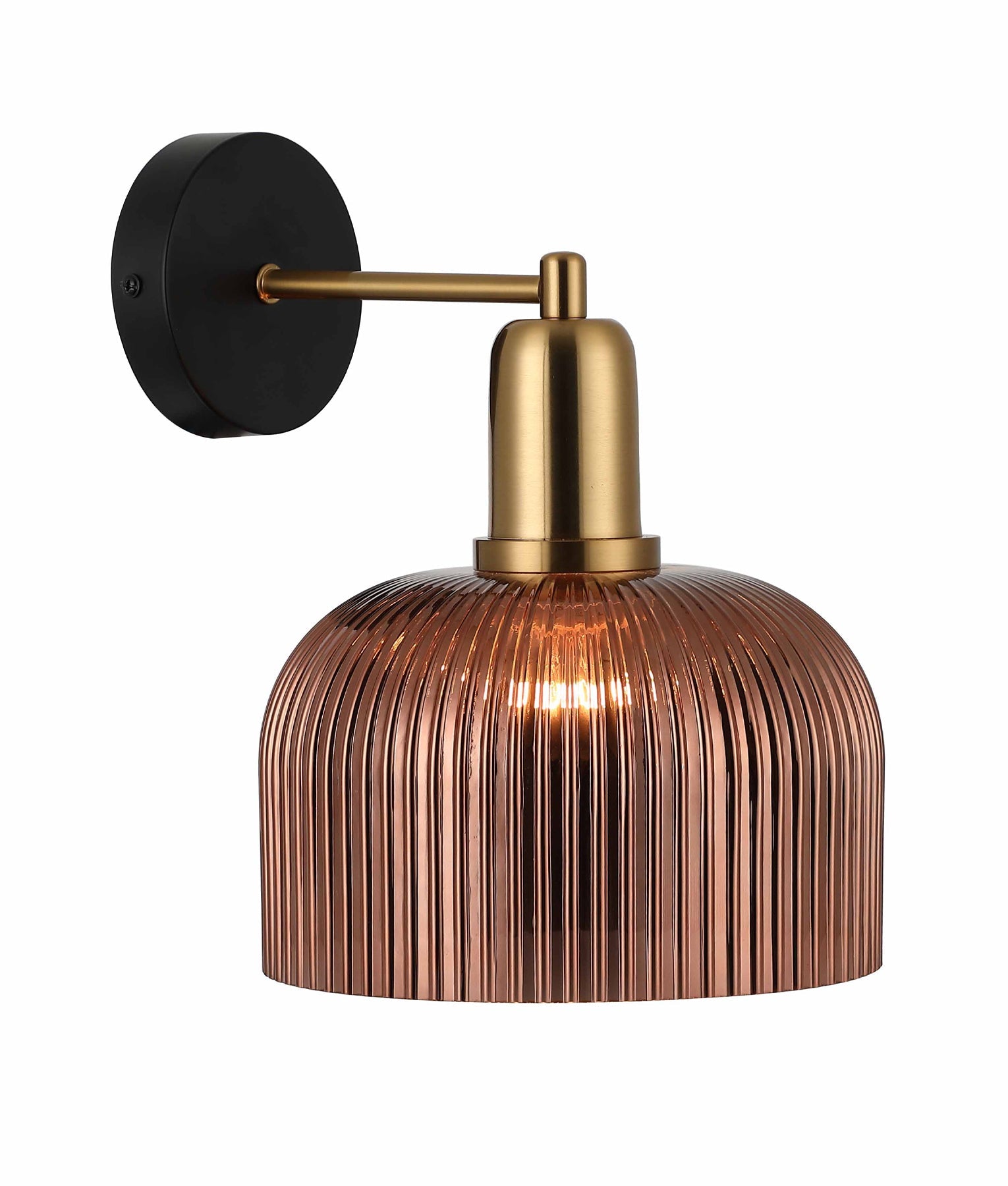 Vintaj: Interior Dome Glass with Antique Brass Highlight Wall Lights