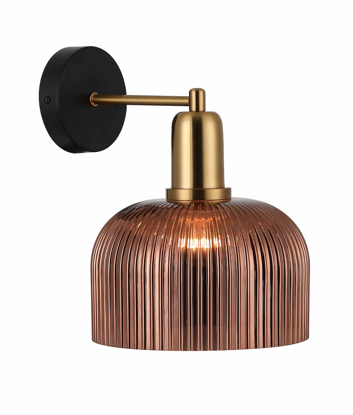 Vintaj: Interior Dome Glass with Antique Brass Highlight Wall Lights