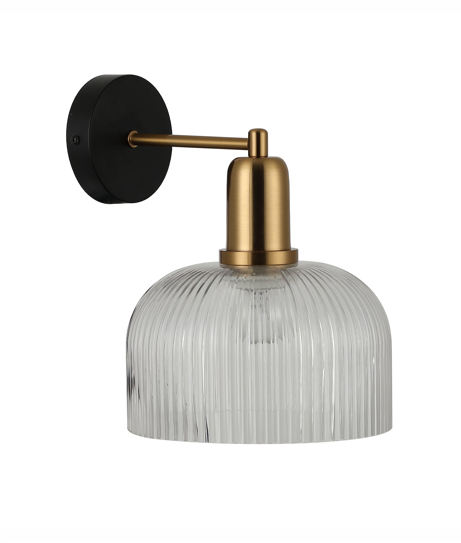 Vintaj: Interior Dome Glass with Antique Brass Highlight Wall Lights