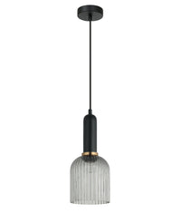 Thumbnail for VINTAJ: Retro Interior Ellipse Shape Ribbed Glass Pendant Lights