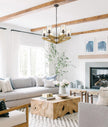 VOTIF: Retro Interior Candelabra Oak Wood with Clear Blown Dimpled Glass Pendant Light
