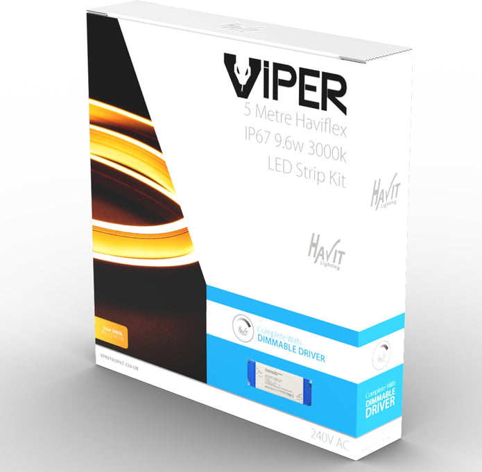 VPR9793IP67-320 - Viper 9.6w Per Metre 2m Haviflex LED Strip Kit - IP67 Complete With Dimmable LED Driver