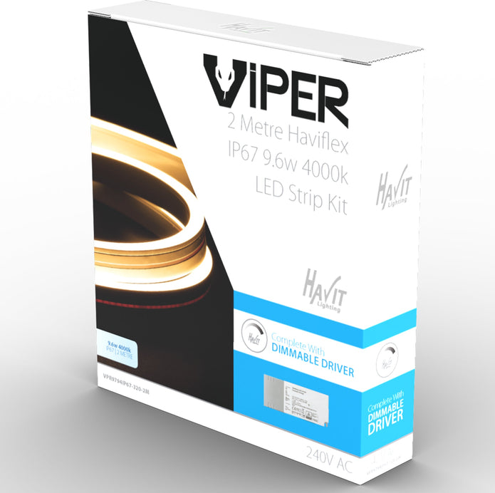 VPR9794IP67-320 - Viper 9.6w Per Metre 2m Haviflex LED Strip Kit - IP67 Complete With Dimmable LED Driver
