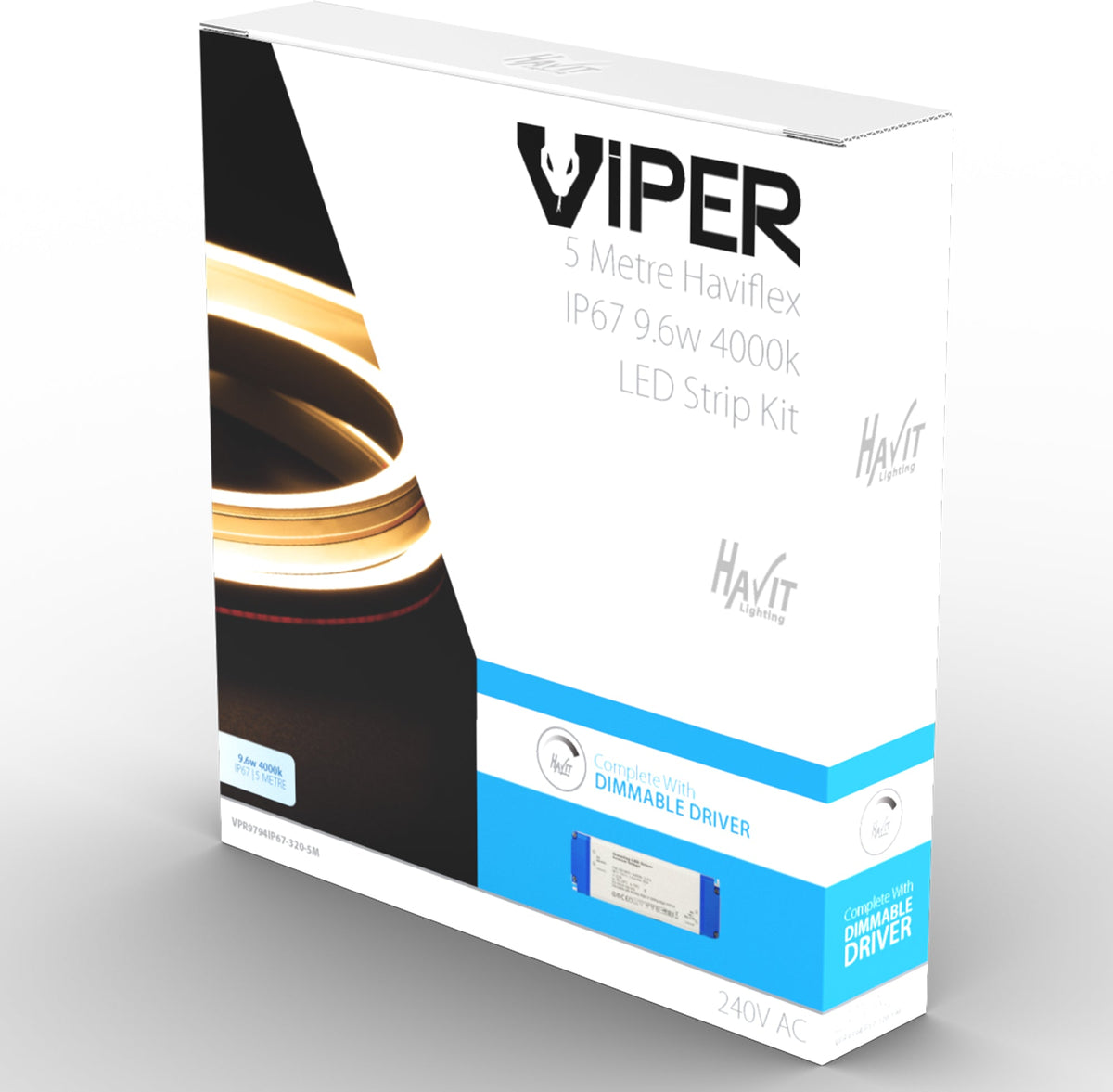VPR9794IP67-320 - Viper 9.6w Per Metre 2m Haviflex LED Strip Kit - IP67 Complete With Dimmable LED Driver