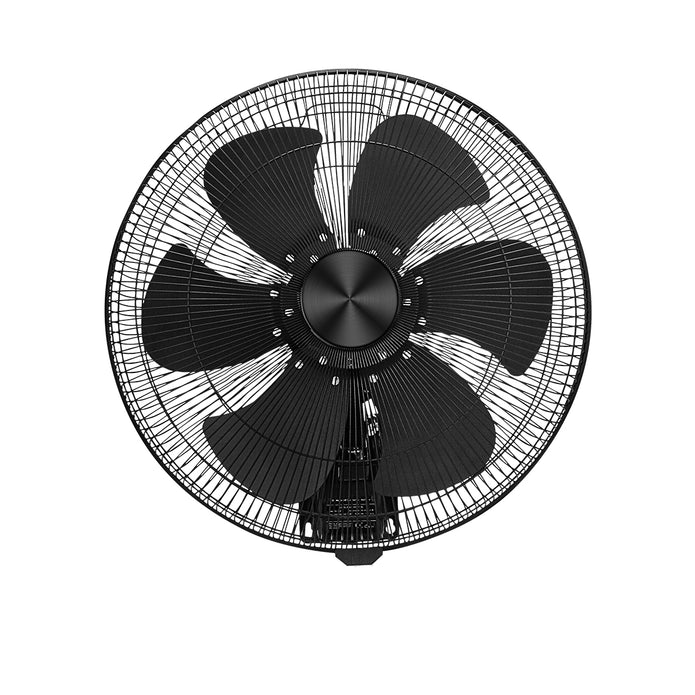 WALL 45-DC - Matte Black 6 blade 4–90-watt 6 speed 45cm Oscillating DC Industrial Wall Fan