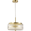 Whistler Gold & Clear Contemporary Ribbed Glass 3xG9 Pendant