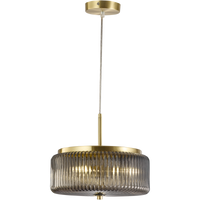 Thumbnail for Whistler Gold & Smoked Contemporary Ribbed Glass 3xG9 Pendant