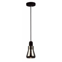 Thumbnail for Yarra 1 Light Pendant Light in Black with Smoked Glass