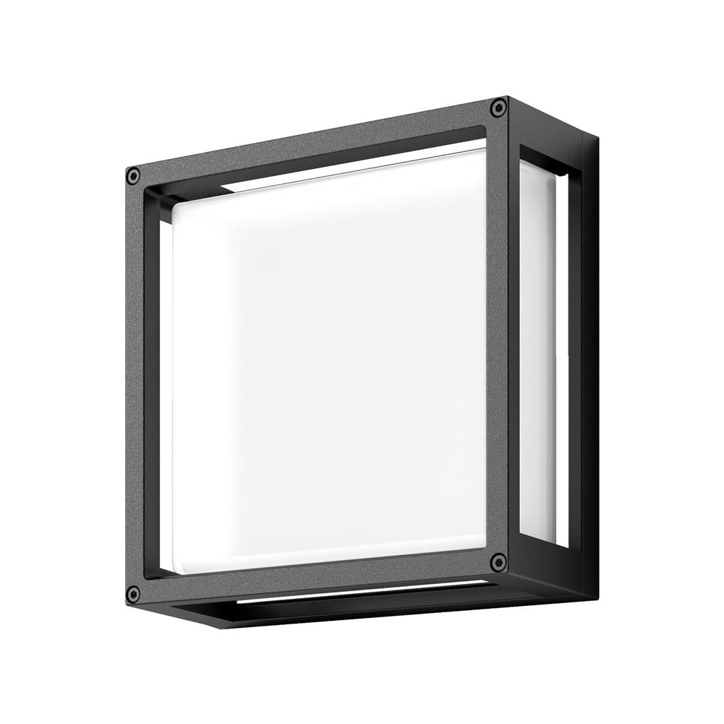 York 12 12w led square wall light ip65 240v Dark Grey