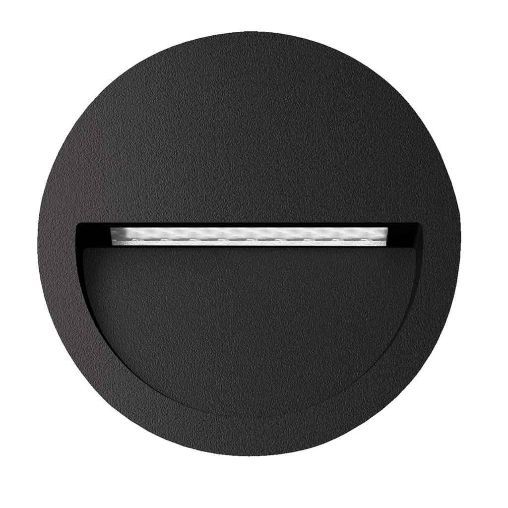 zac 4 4w round recessed led wall light ip65 240v black