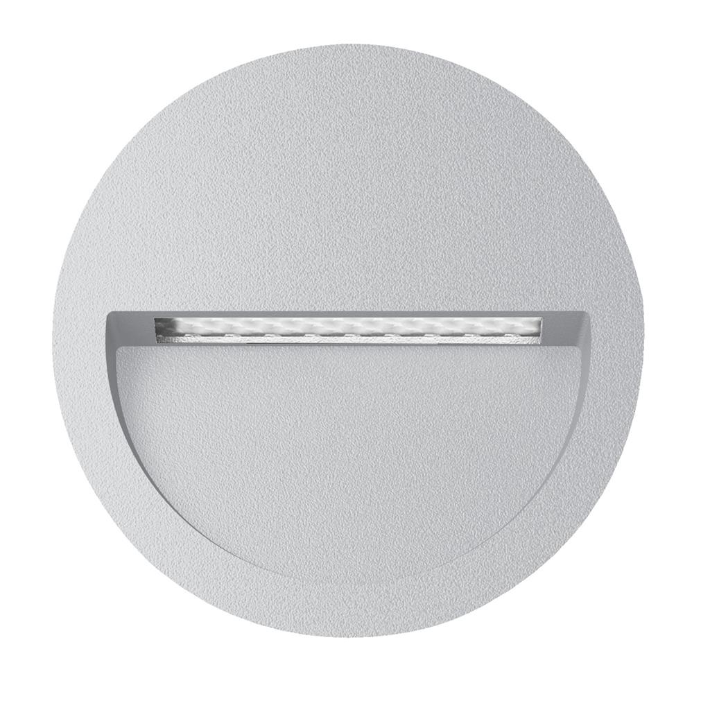 zac 4 4w round recessed led wall light ip65 240v silver