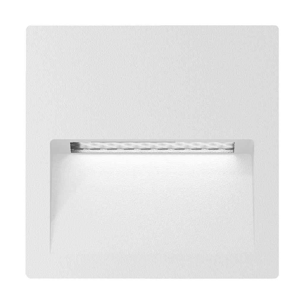 zac 4 4w square recessed led wall light ip65 240v white