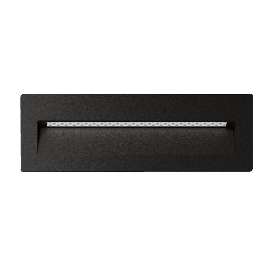 zac 8w recessed led wall light ip65 240v blac