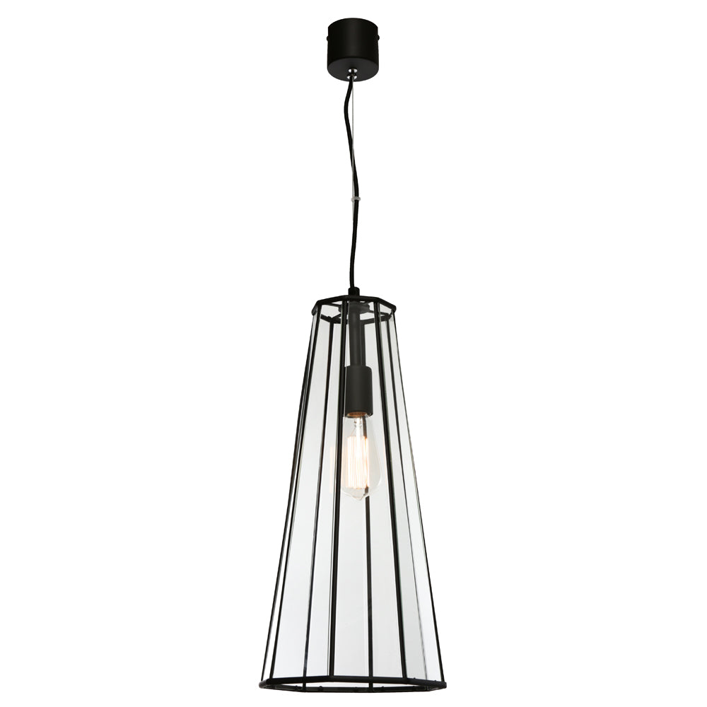 Zara 1 Light Pendant Black