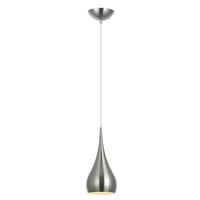 Thumbnail for Zara 1 Light Bell Shaped Pendant Light in Satin Nickel