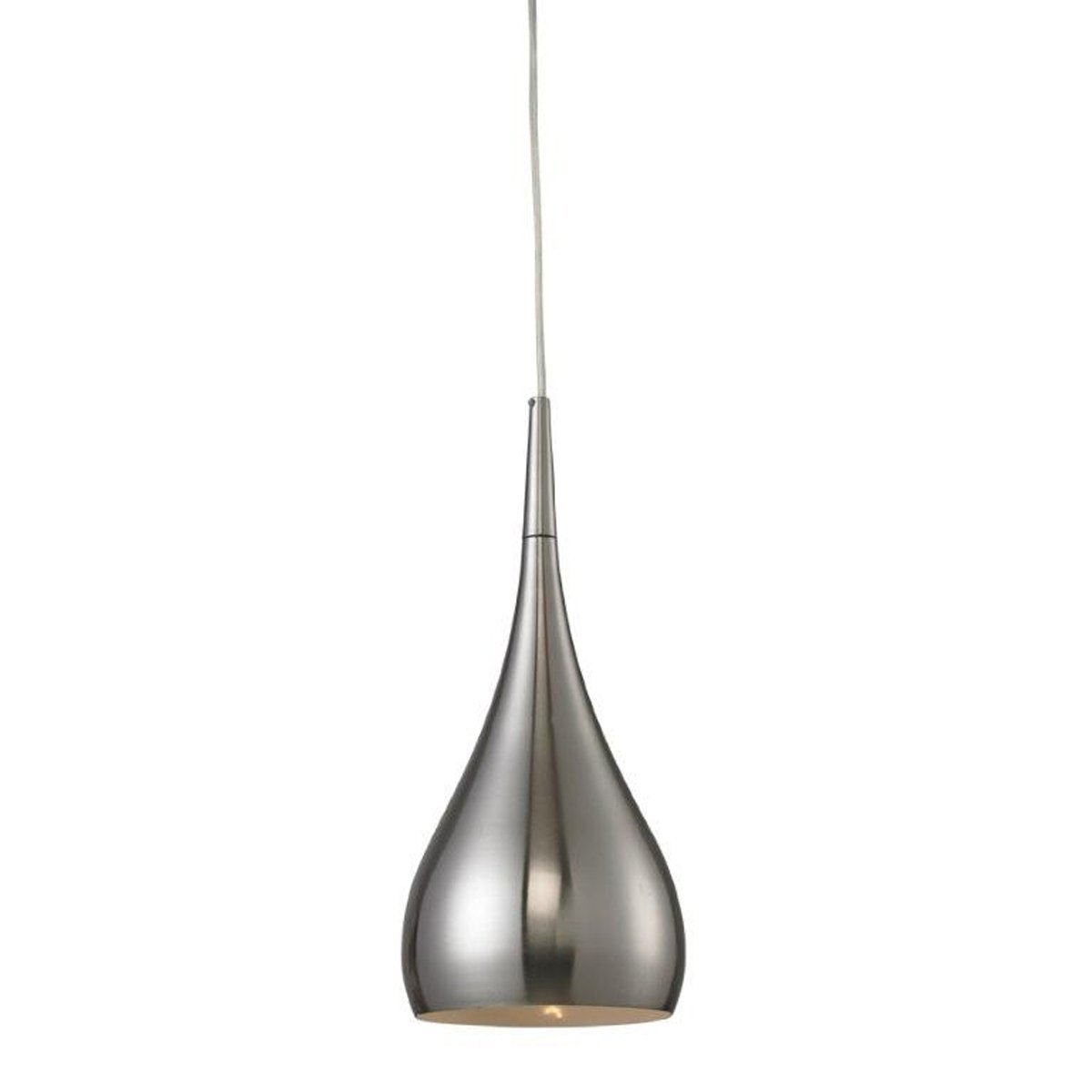 Zara 1 Light Bell Shaped Pendant Light in Satin Nickel