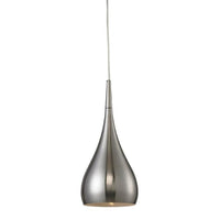 Thumbnail for Zara 1 Light Bell Shaped Pendant Light in Satin Nickel